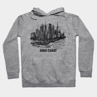 gold coast australia city simple line art illustration Hoodie